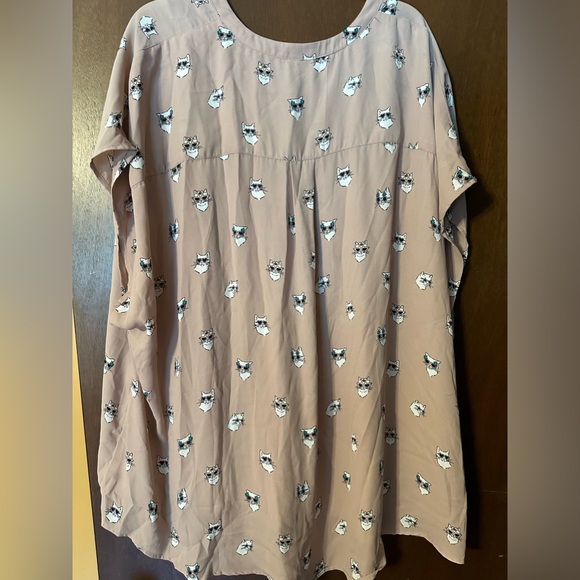 Torrid EUC Cool Cat Georgette Zip-Front Dolman Blouse, SZ: 4 X - Picture 5 of 5